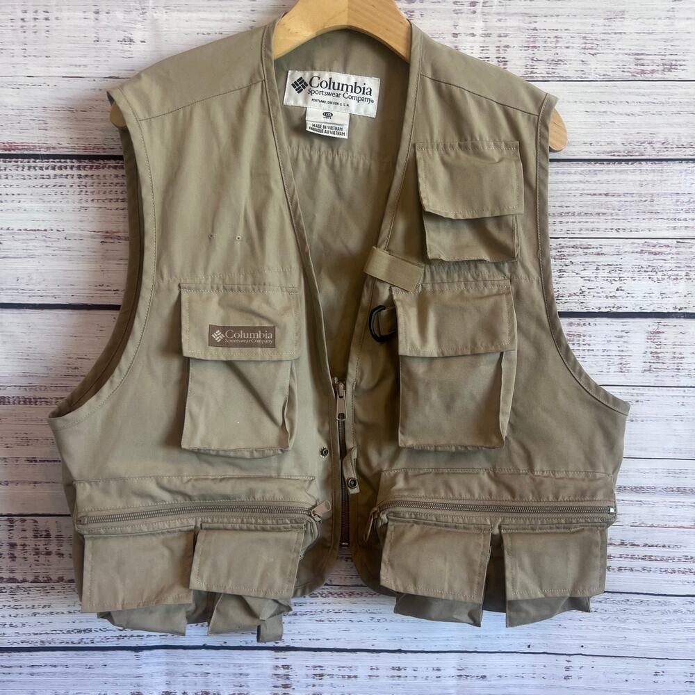 Columbia Sportswear Company Utility Vintage Fishing Vest Khaki Size L/XL